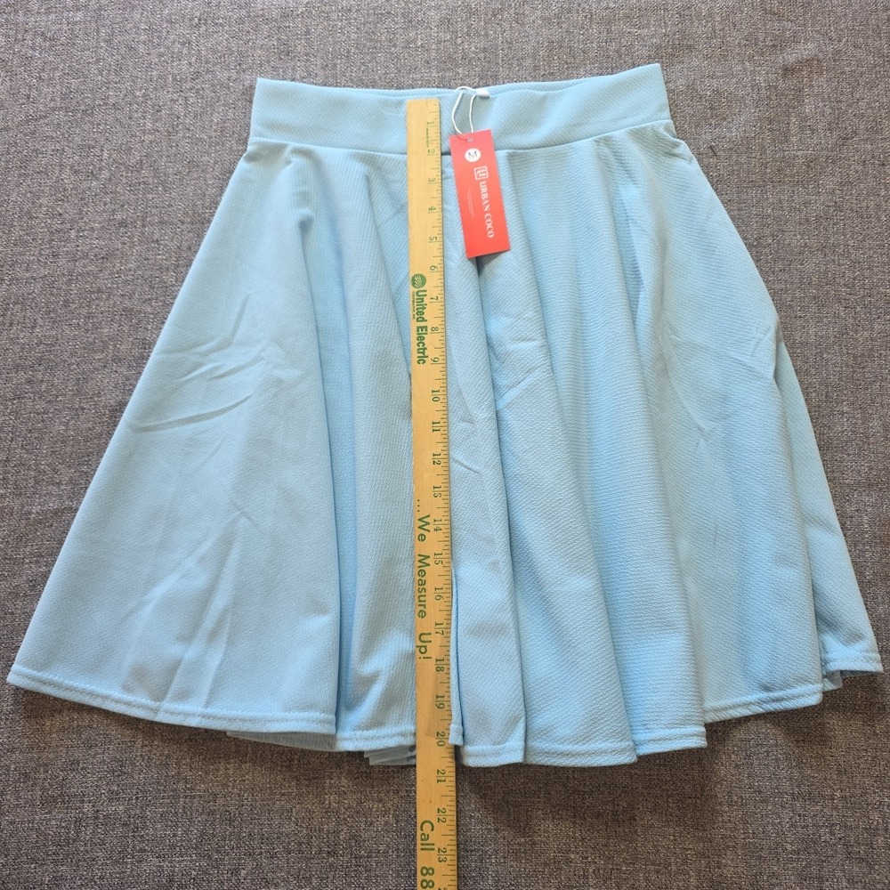 Urban Coco Baby Blue  Circle Tail Short Skirt NWT Size Medium Stretch - Picture 4 of 8